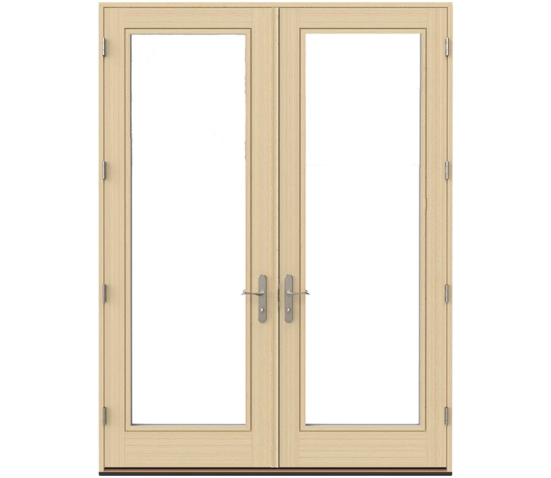 Duluth Pella Lifestyle Series Wood Double Hinged Patio Doors